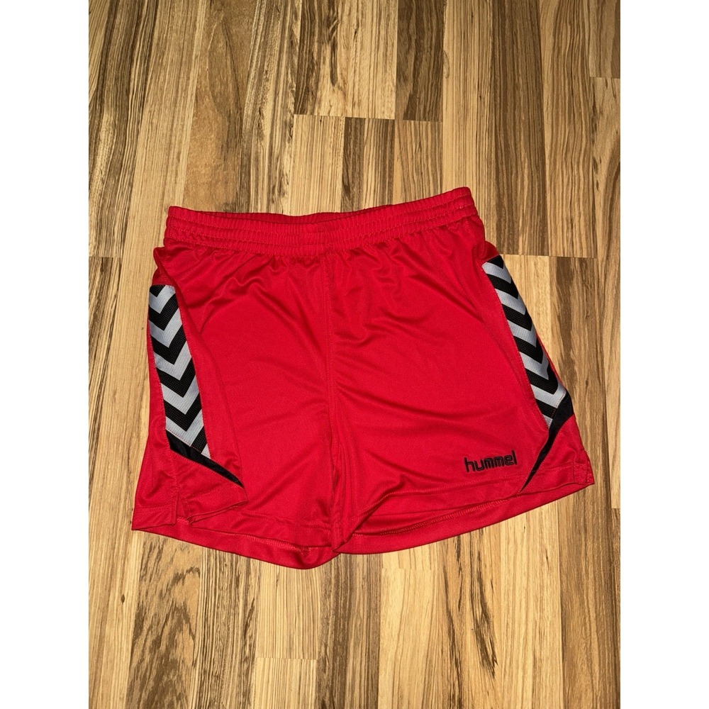 Hummel Shorts Men's Size Medium M‎ Red Black Polyester Comfortable
